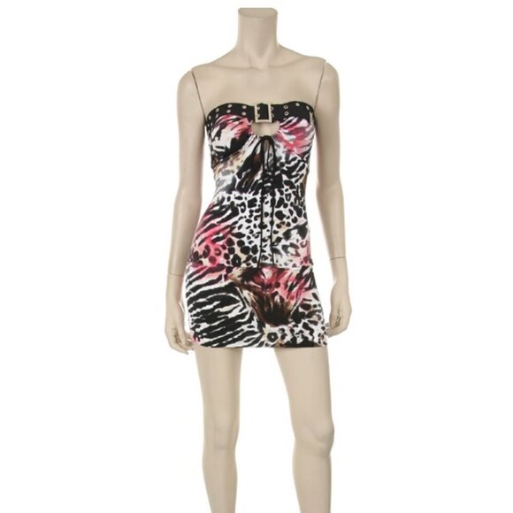 Pink Leopard Mini Dress/Tunic Top - Picture 1 of 3
